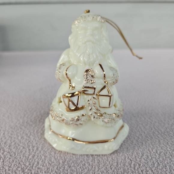 Formalities Baum Bros Potpourri Santa Claus Ornament 4" White Gold Trim Ceramic - Picture 2 of 10